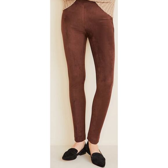 Ann Taylor Gray Faux Suede Seamed Side Zip Leggings Pants Womens Size 2 - Picture 3 of 8